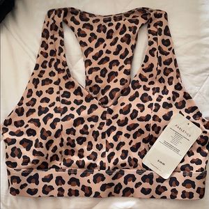 Padded leopard sports bra.